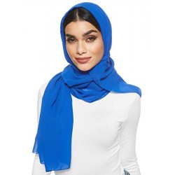 حجاب سادة من الشيفون أزرق ملكي