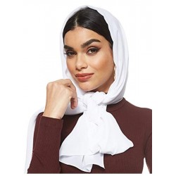 حجاب سادة من الشيفون أبيض
