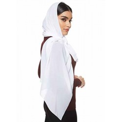 حجاب سادة من الشيفون أبيض