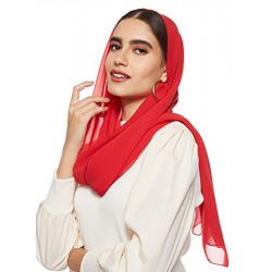 حجاب شيفون ناعم للغاية أحمر