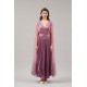 فستان وردي طويل كسرات مزين بتول مطرز